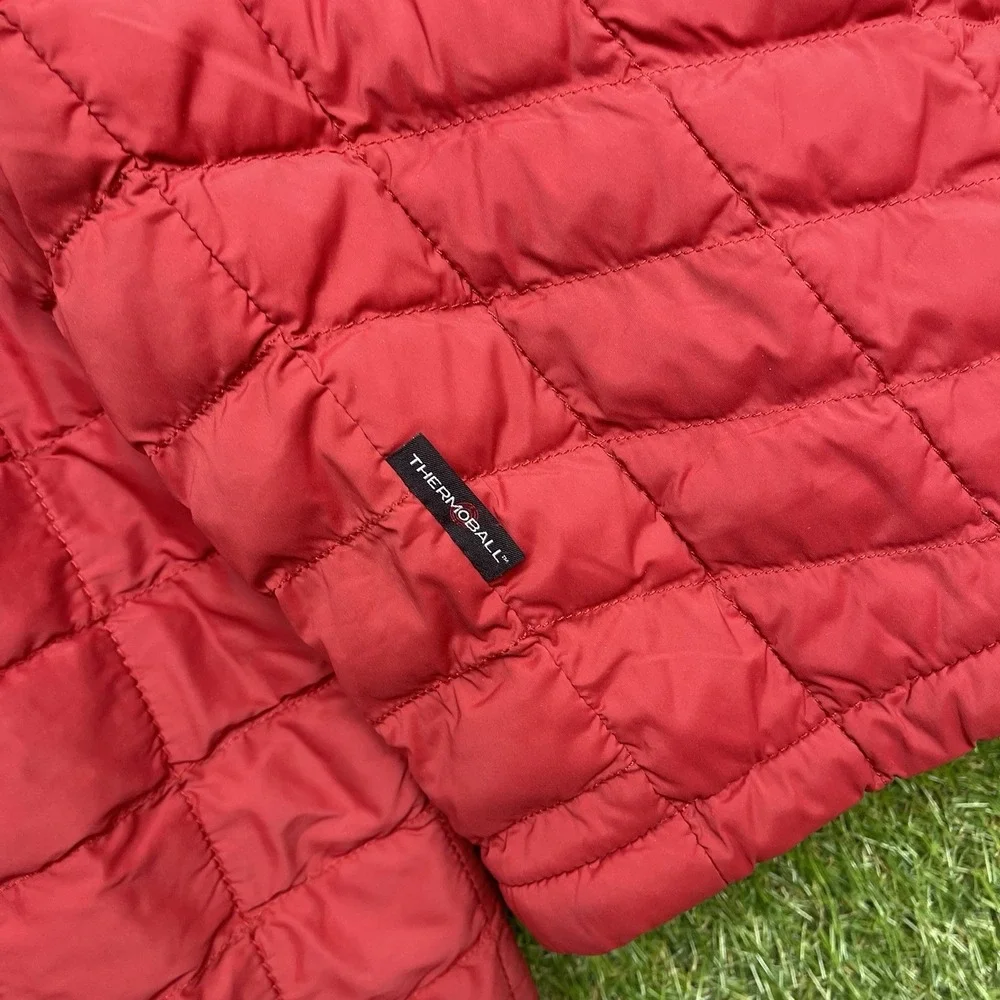 The North Face Thermoball Jacket Mens Large Red Full Zip Puffer Outdoor Hiking